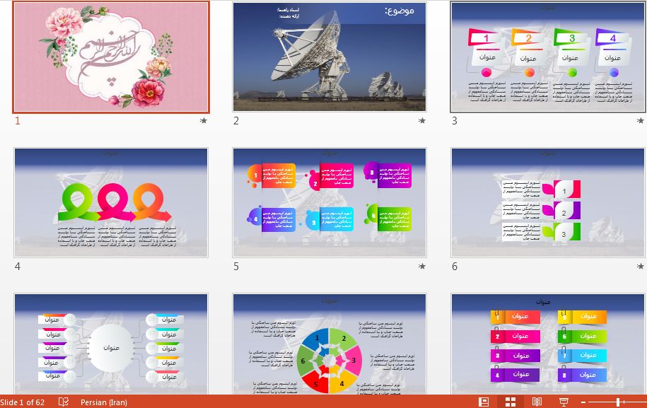 کامل ترین قالب پاورپوینت حرفه ای ماهواره